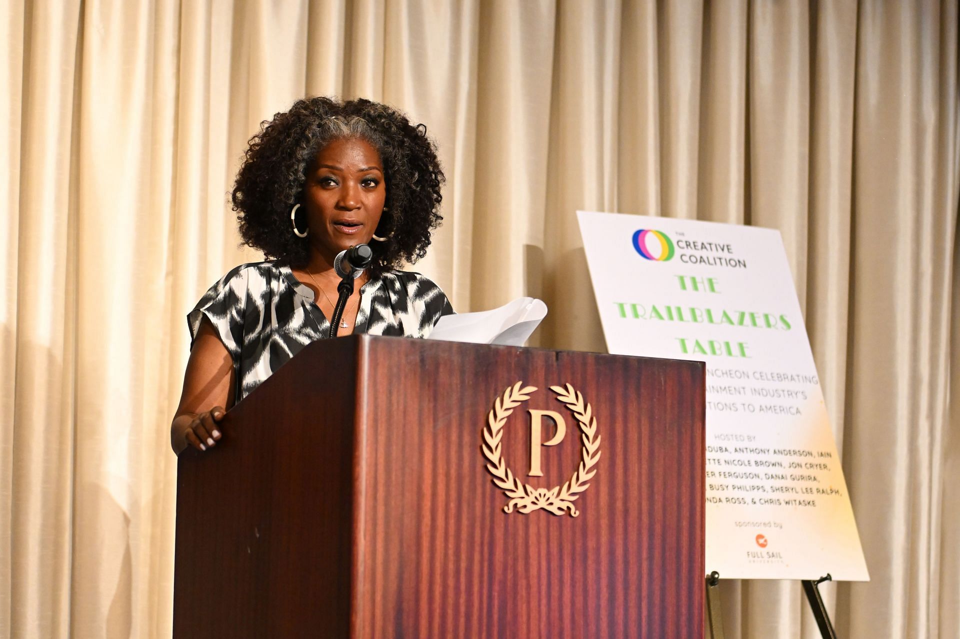 Yolonda Ross speaks on stage during The Creative Coalition Trailblazers Luncheon sponsored by Full Sail University at the Palmer House Hotel on August 21, 2024 in Chicago, Illinois. (Image via Getty)